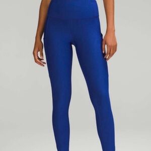 Lululemon Fast And Free High-Rise Fleece Royal Blue Legginigs